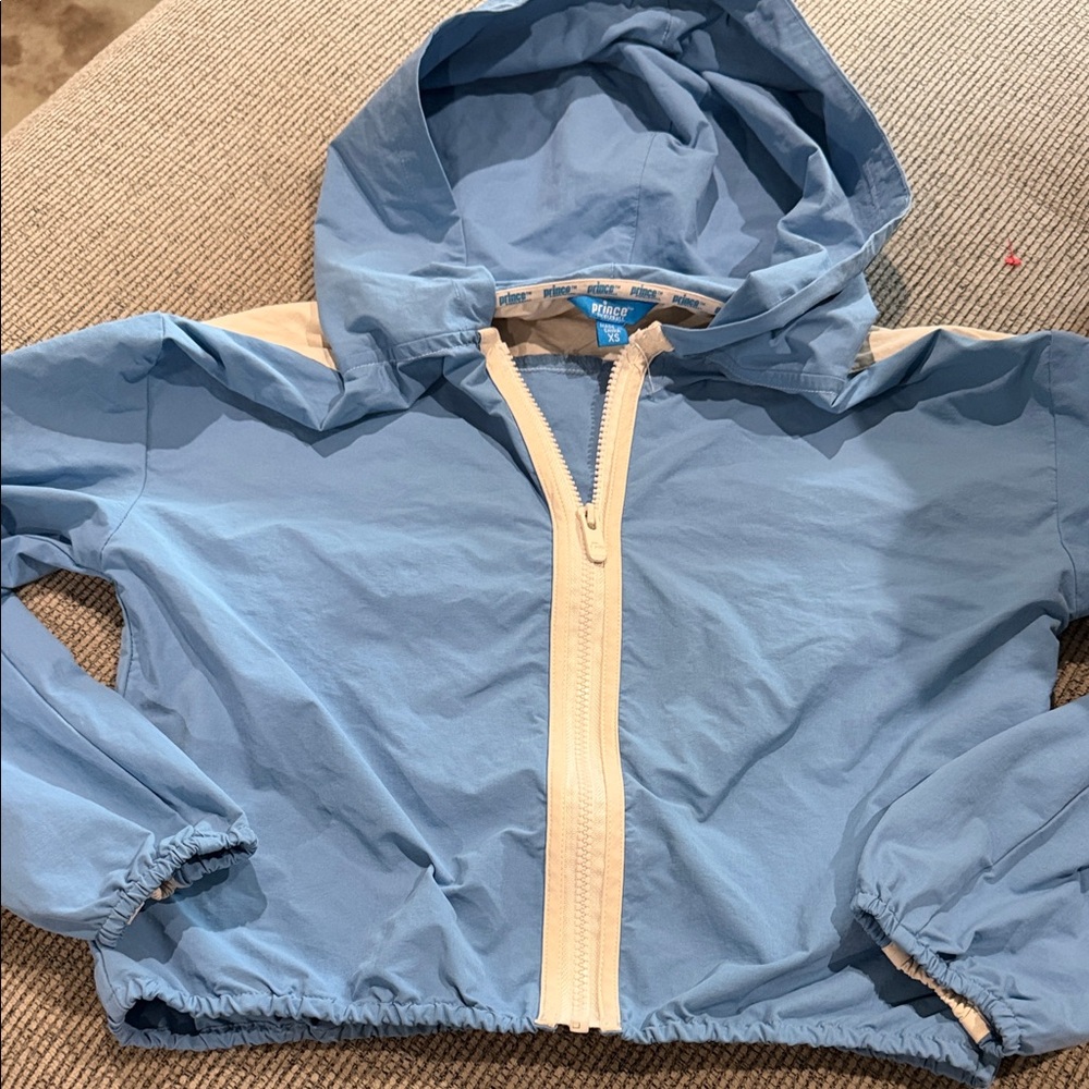 NWOT Prince Cropped Light Blue Tennis Hooded Pickleball Jacket